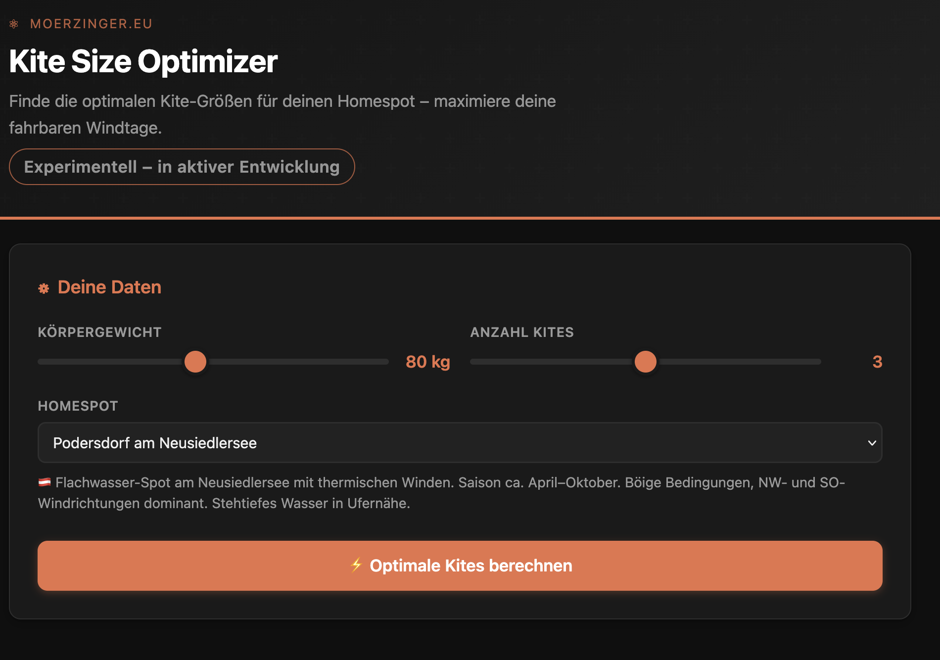 Erste Version — Screenshot